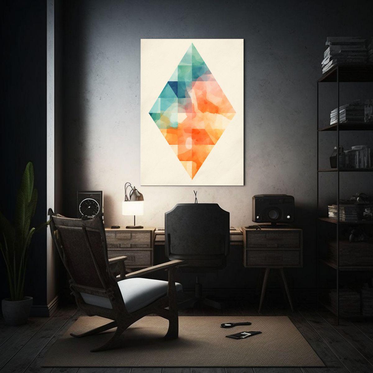 Pintura Acuarela Minimalista Sobre Lienzo 60x90 Cm-2