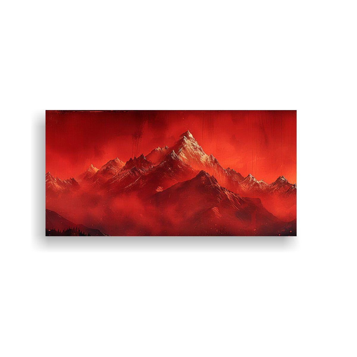 Cuadro De Montaña En Estilo Moderno Con 100x50cm-0