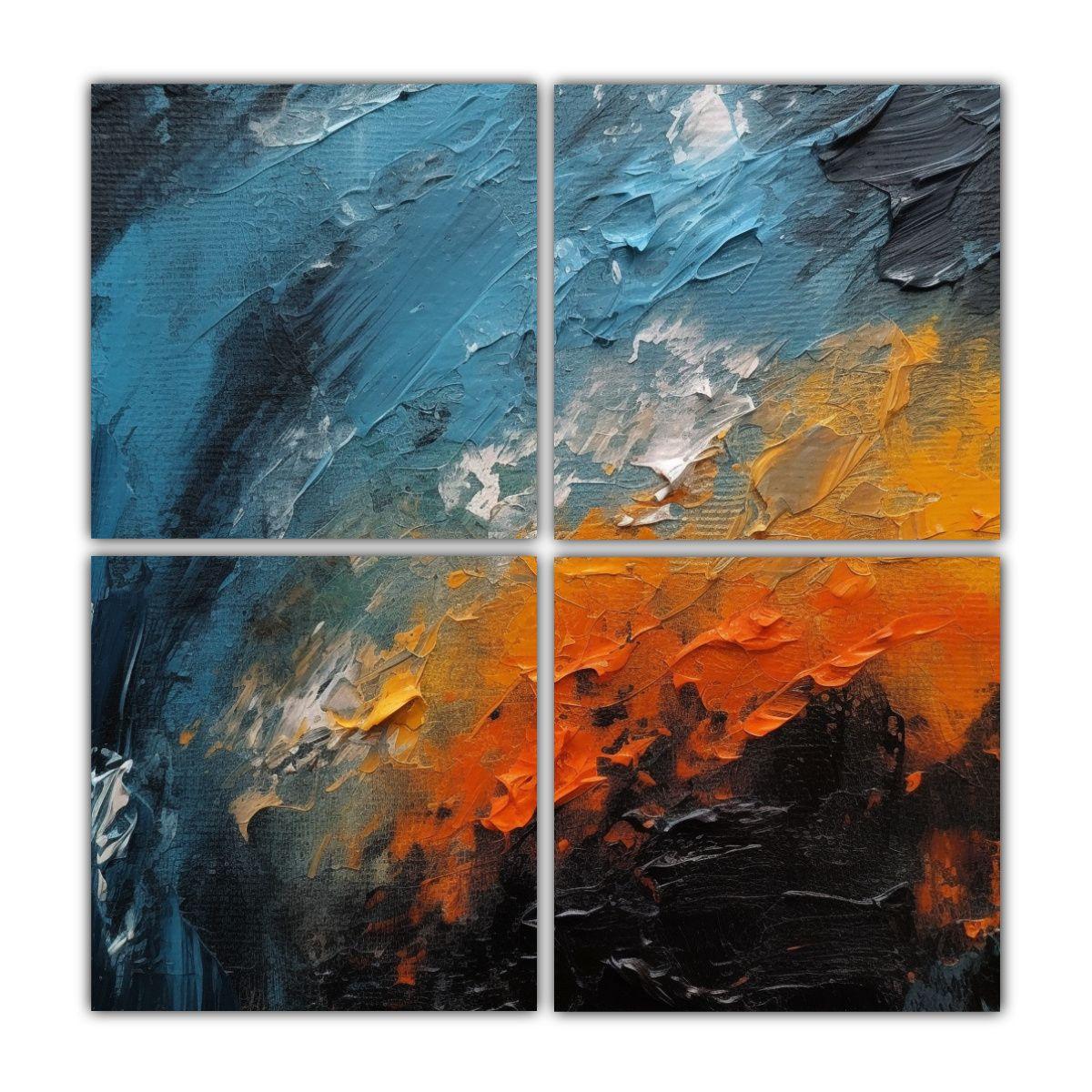 Cuadro Vanguardia Modernidad Textura óleo Grunge 140x140 Cm-0