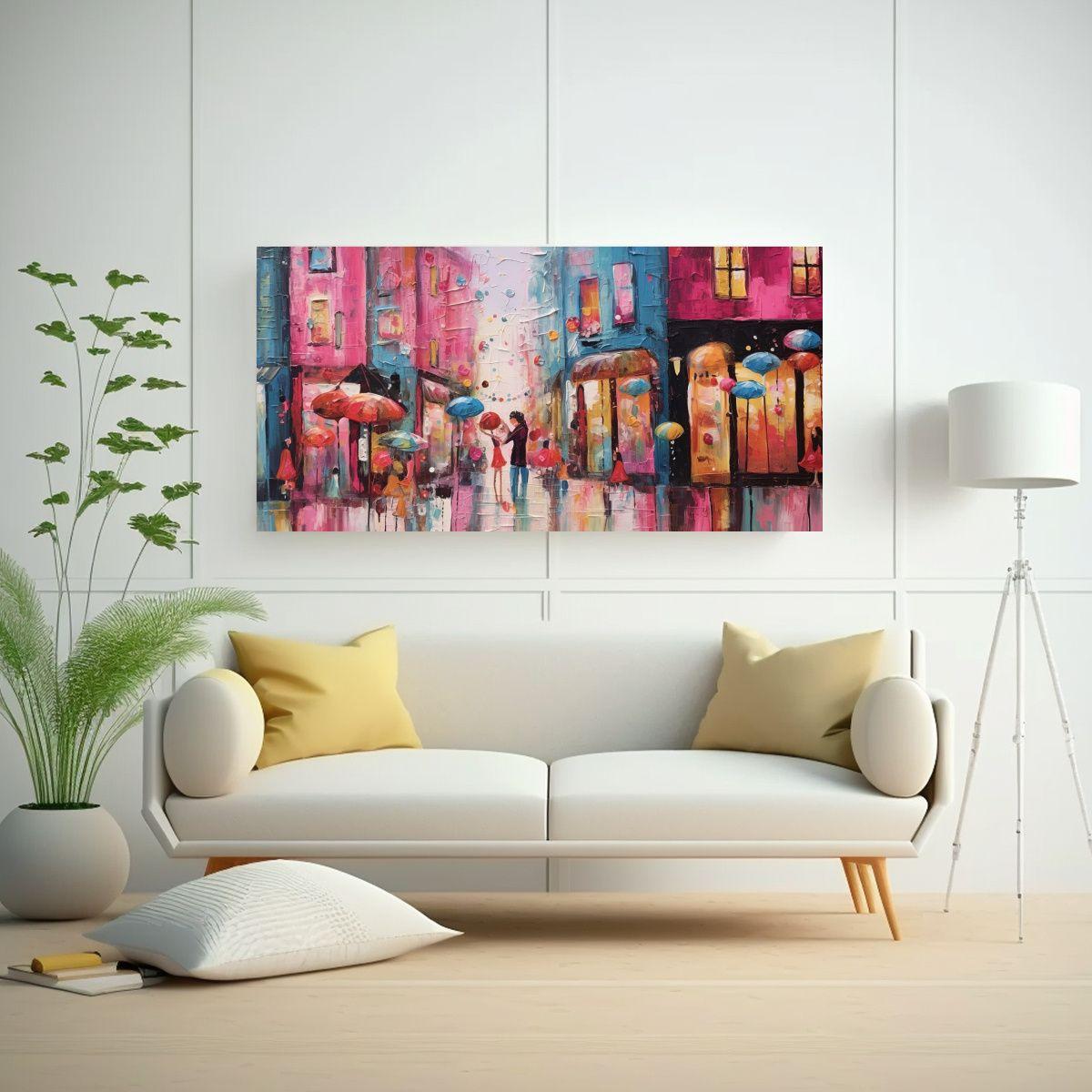 Pintura Artística Y Abstracta De Un Acogedor 40x20cm-2