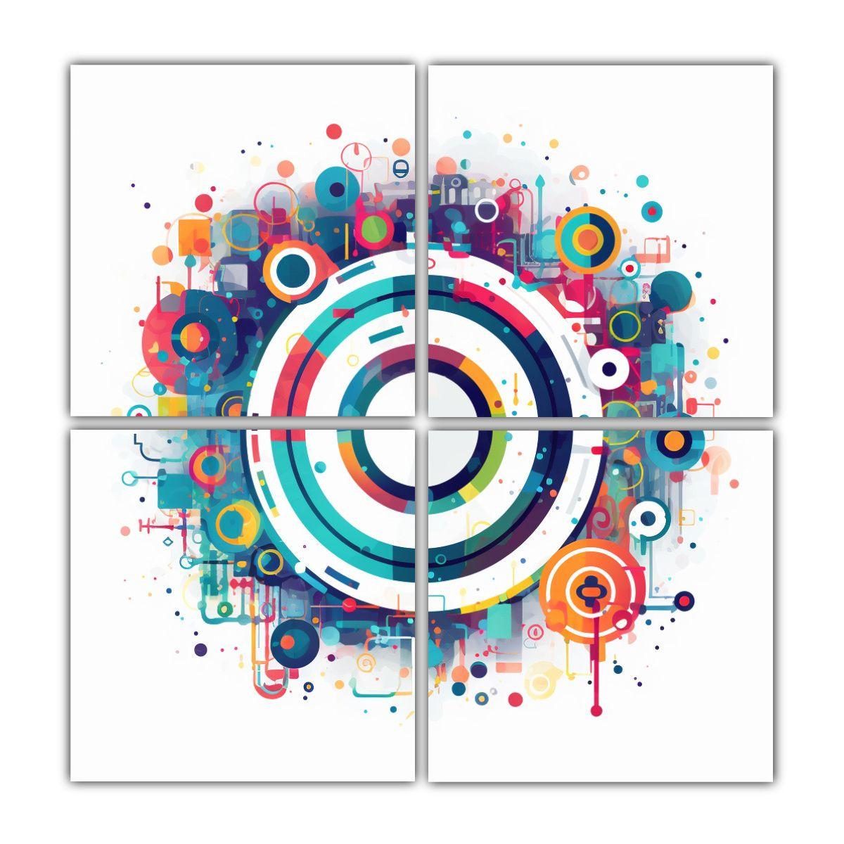 4 Pinturas Decorativas Inspiración Calma 100x100 Cm-0