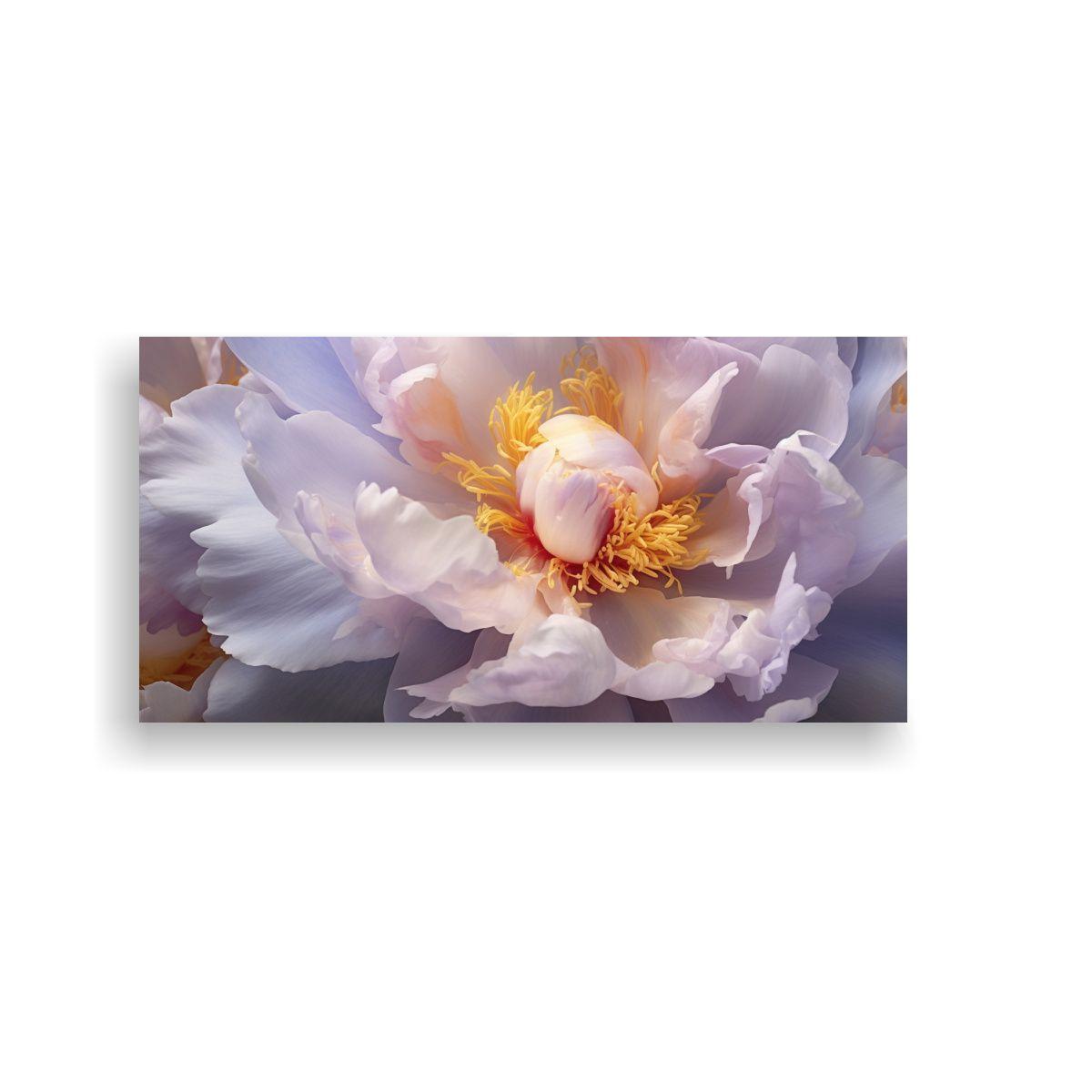 Lienzo De Tela Peonías Suaves Amarillo Realismo 80x40cm-0
