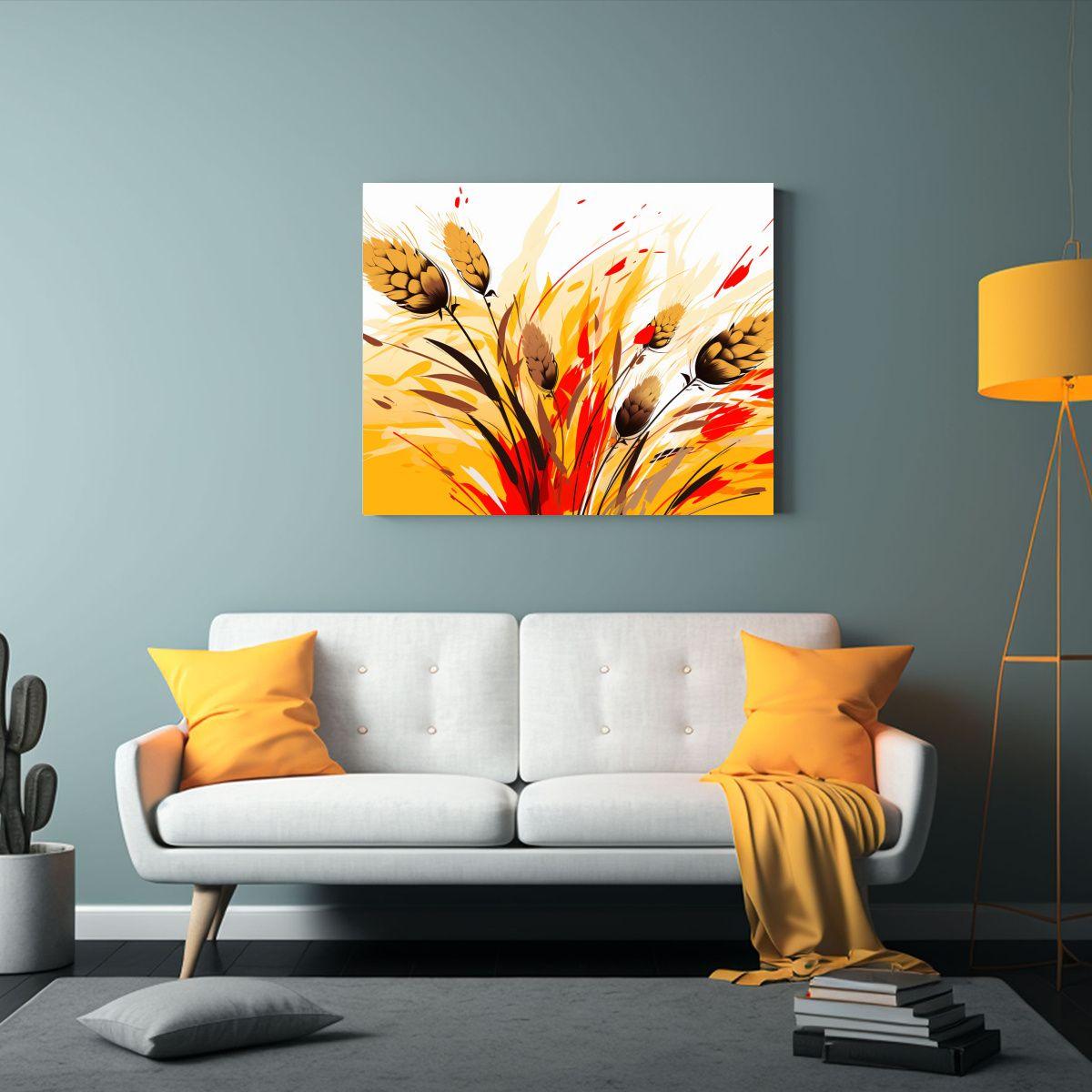 Pinturas Decorativas Minimalistas De Venta Con Granos De Cen 40x30cm-2