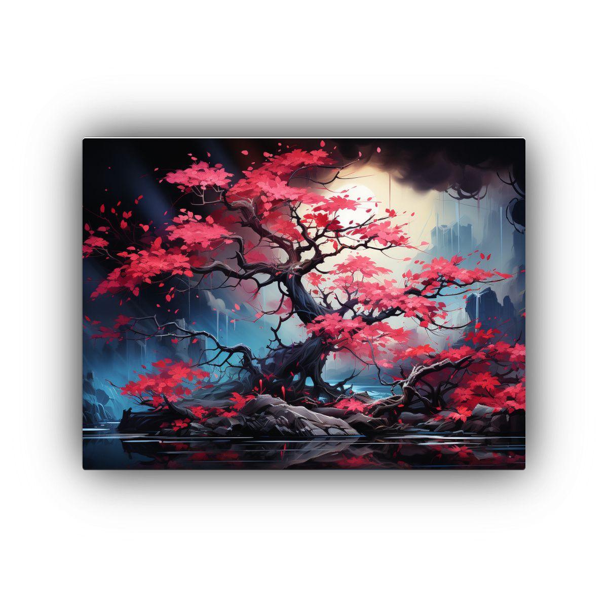 Pintura Decorativa De Arte Callejero Con Bonsái 65x50cm-0