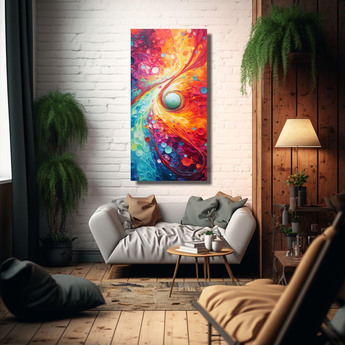 Pintura Abstracta De Videojuego Hermoso 40x80cm-2