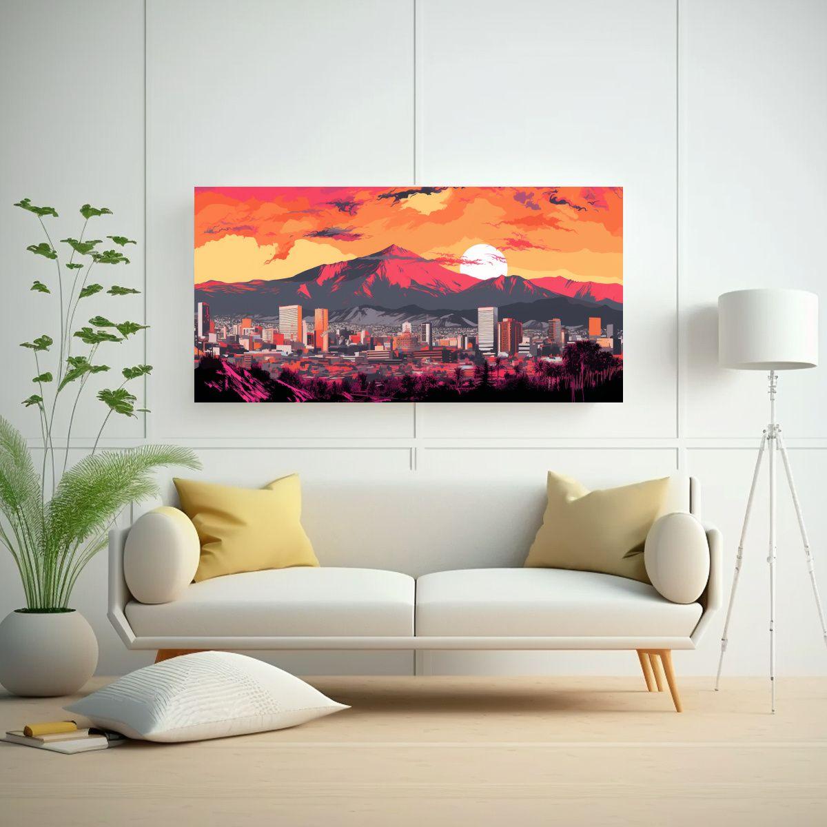 Pinturas Decorativas En Naranja Y Rosa Para Arte 160x80cm-2