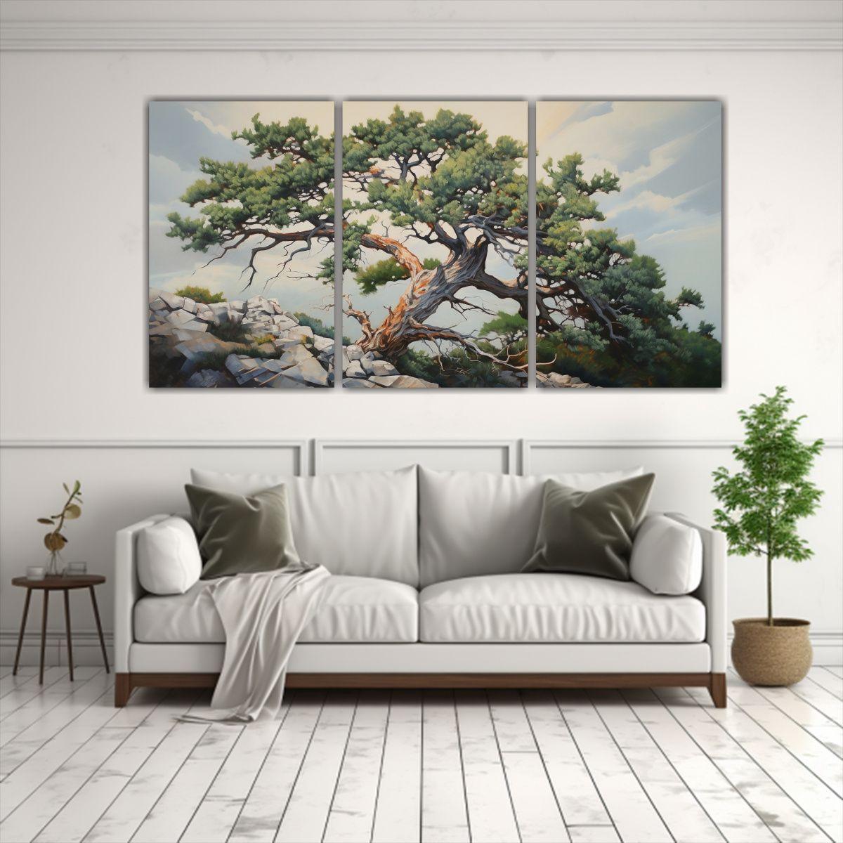 Tres Lienzos Cuadro Impactante Pintura Abstracta 180x90 Cm-2