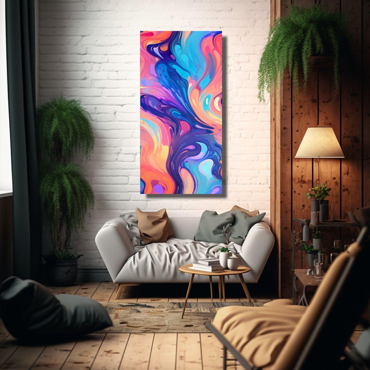 Pintura Abstracta Digitalizada De Arte Concepto 80x160 Cm-2