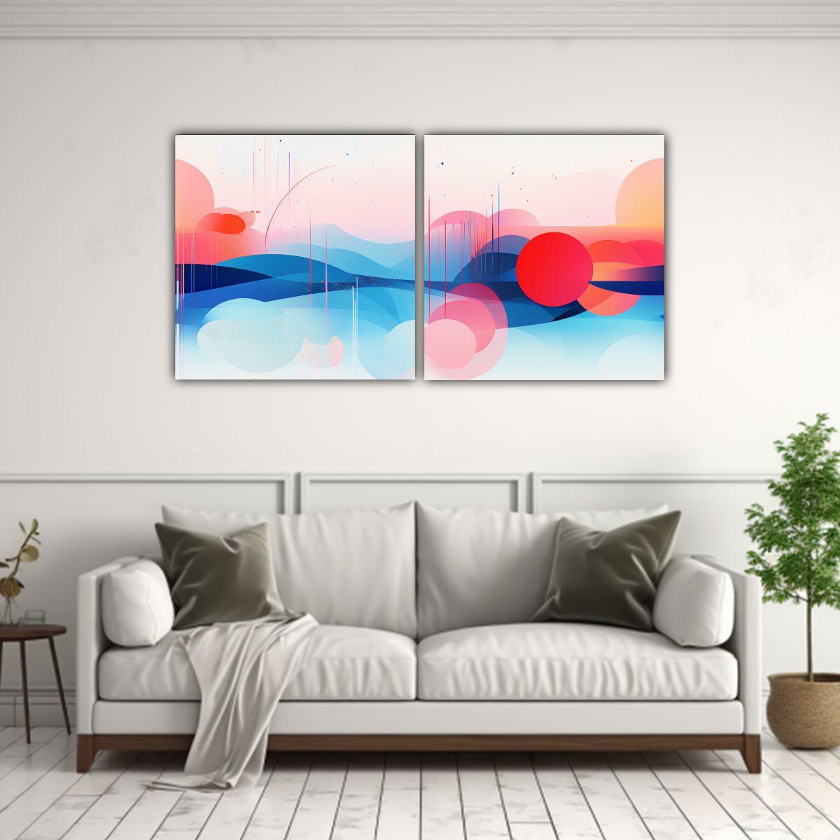 Lienzos Escena Abstracta John Harris Cuadro 160x80 Cm-2