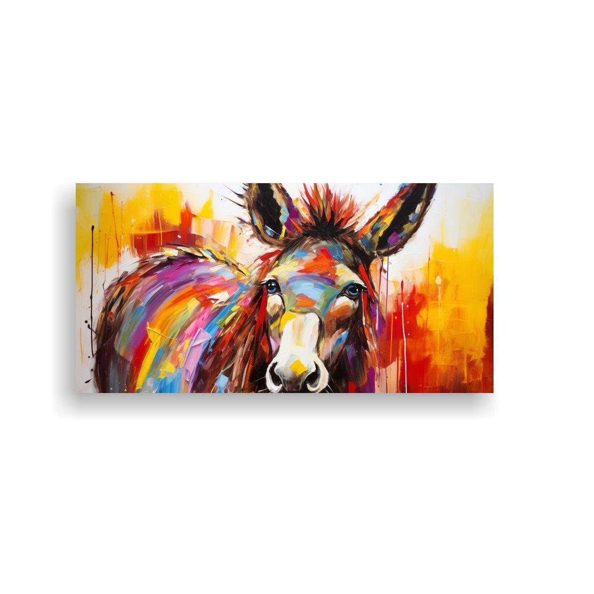 Pintura Abstracta De Burro En Estilo Estilo Oleo 60x30cm-0