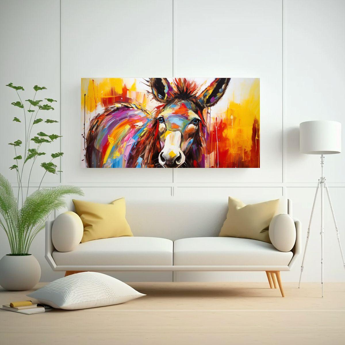 Pintura Abstracta De Burro En Estilo Estilo Oleo 60x30cm-2