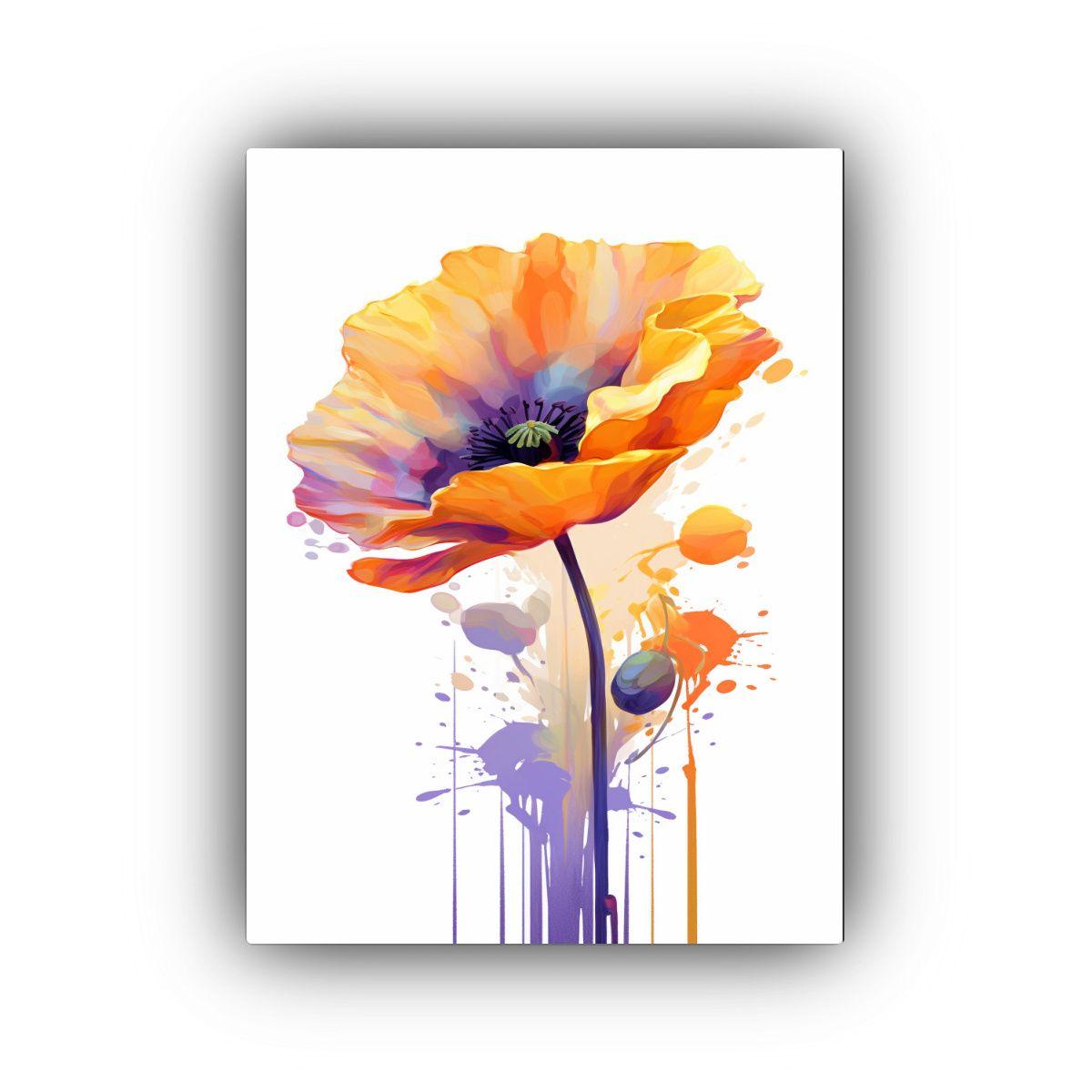 Cuadro Lienzo Elegante Con Una Amapola Naranja 40x60cm-0