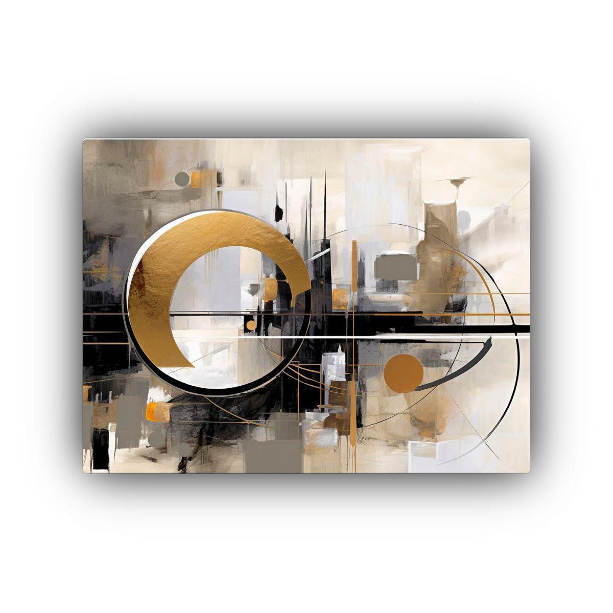 Pintura Digital En Blanco Y Negro Con Arte Abstracto Beige 60x40cm-0