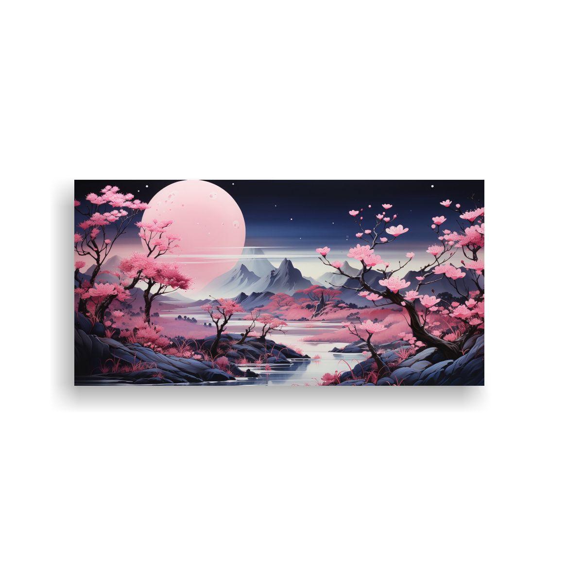 Cuadro De Tela Con Diseño Mágico De Luna Sobre 60x30cm-0