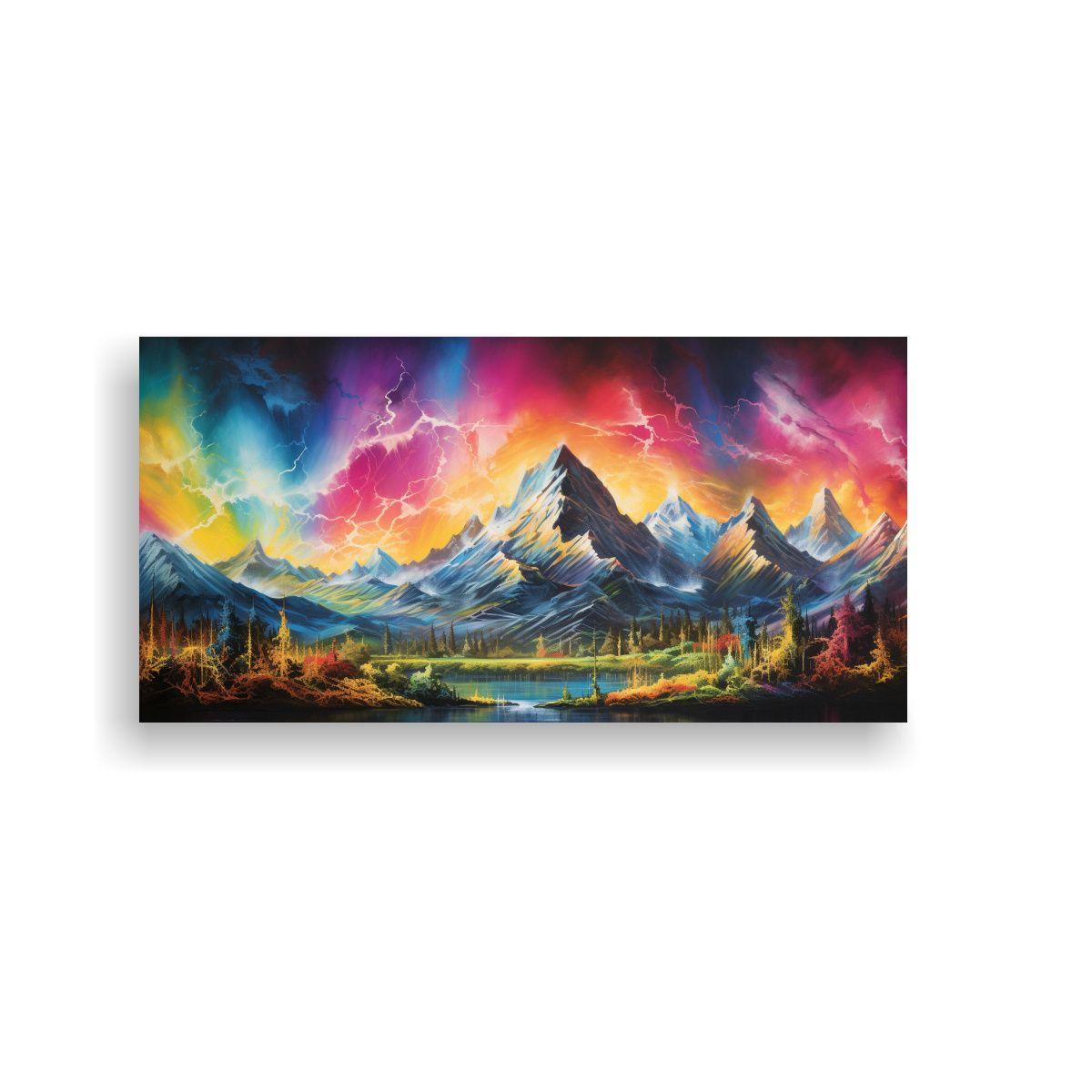 Pinturas Decorativas De Montañas Y Arcoíris 140x70cm-0