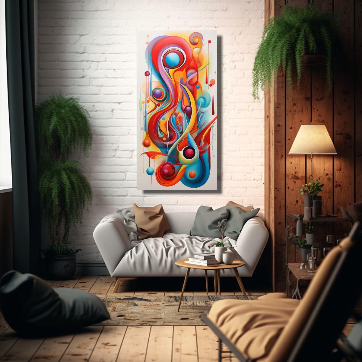 Arte Concepto Colorido Abstracto, Composición De 80x160cm-2