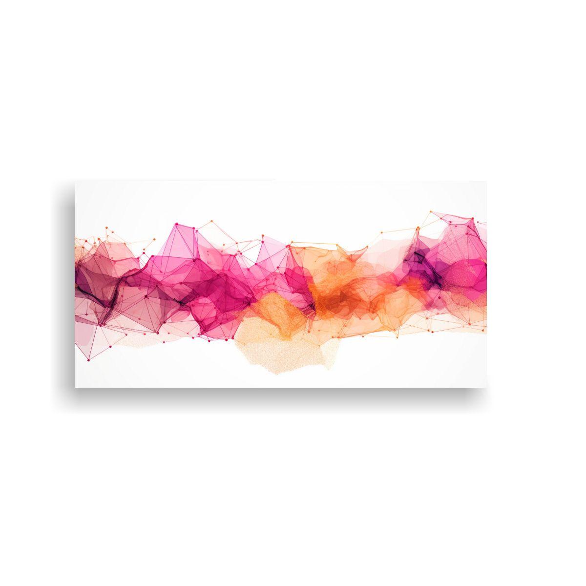 Cuadros Decorativos Abstractos Rosados Y Dorados 140x70cm-0