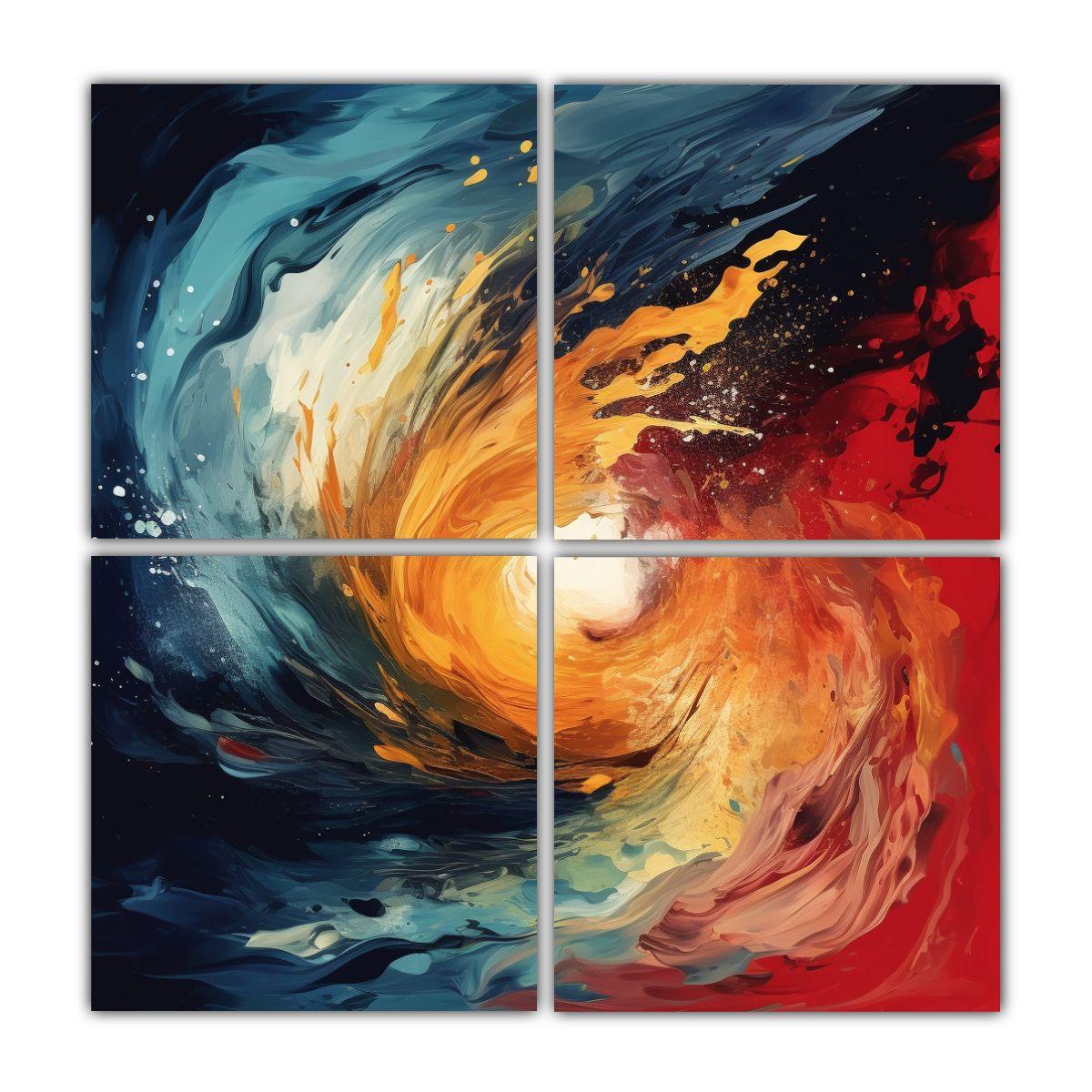 Pinturas Abstractas En Lienzo Con Contraste De 80x80 Cm-0