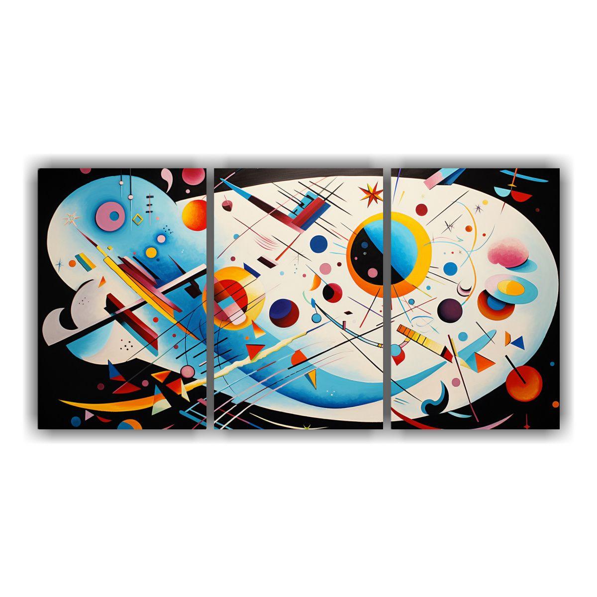 Conjunto De Pinturas Modernas Estilo Kandinsky 240x120 Cm-0