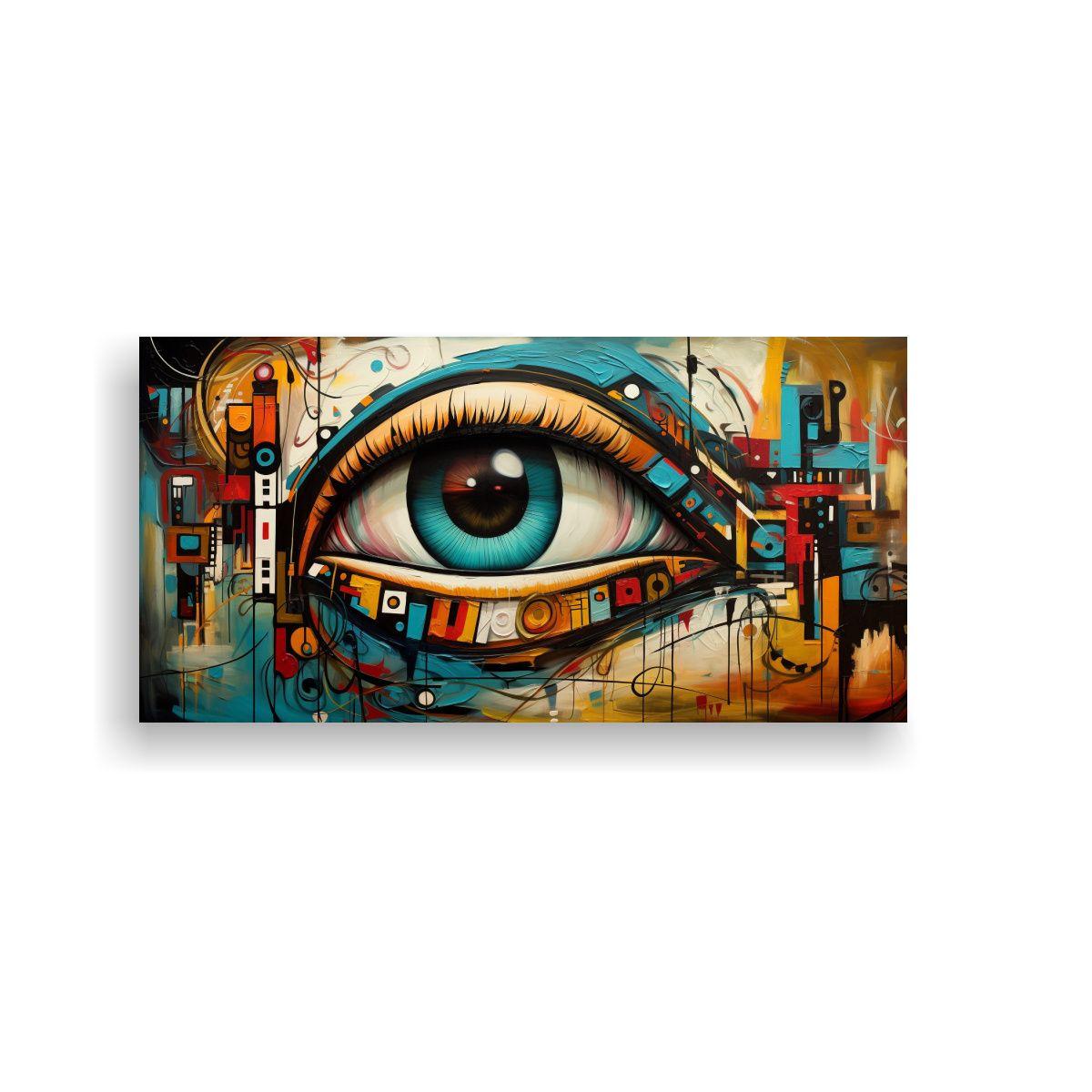 Cuadros Abstractos De Ojos En Lienzo 120x60 Cm-0