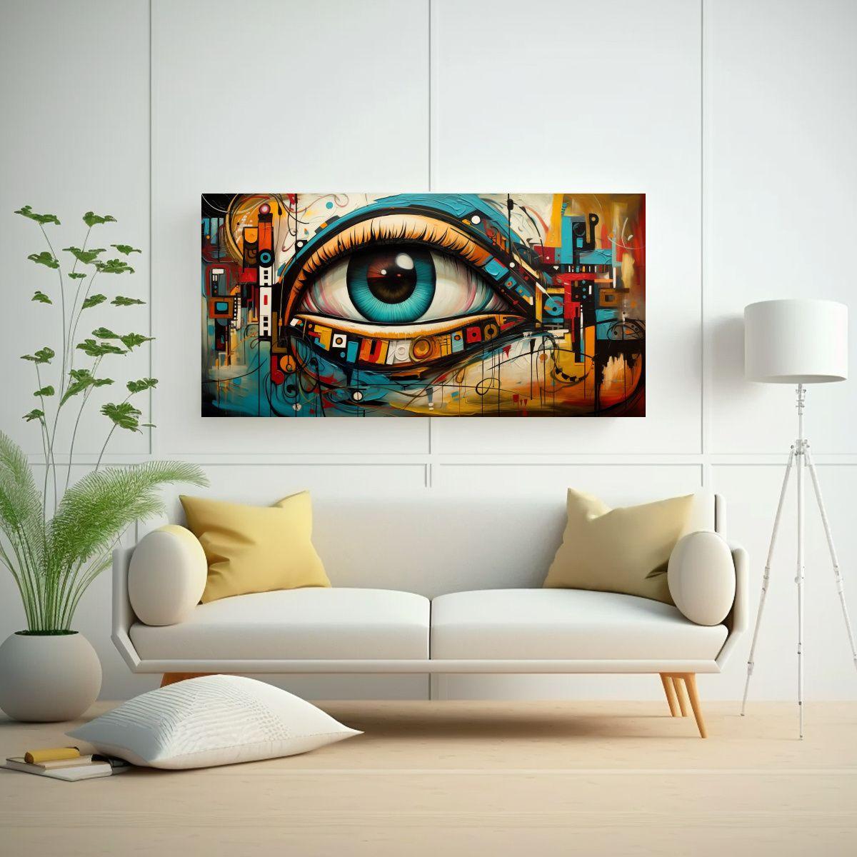 Cuadros Abstractos De Ojos En Lienzo 120x60 Cm-2