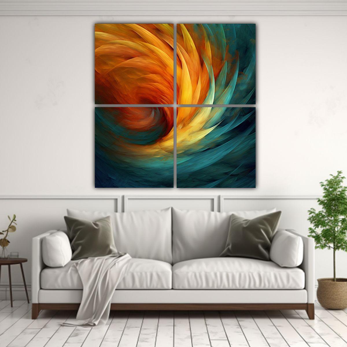 Cuadriptico Abstracto Vida Imágenes Abstractas 100x100 Cm-2