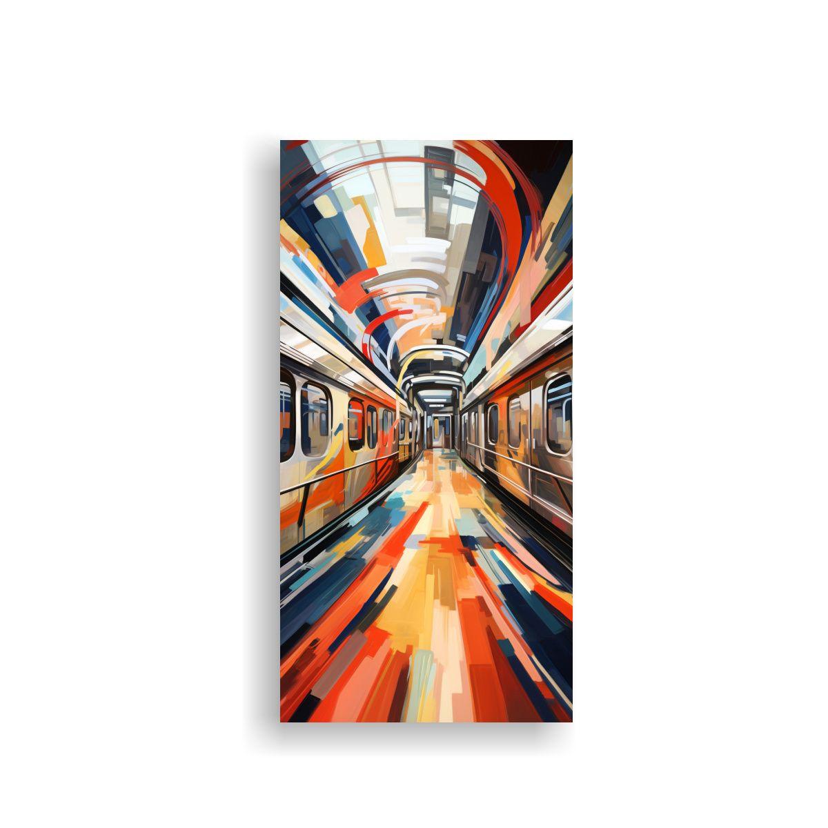 Cuadro Acuarela Clásico Estación Metro New York 80x160cm-0