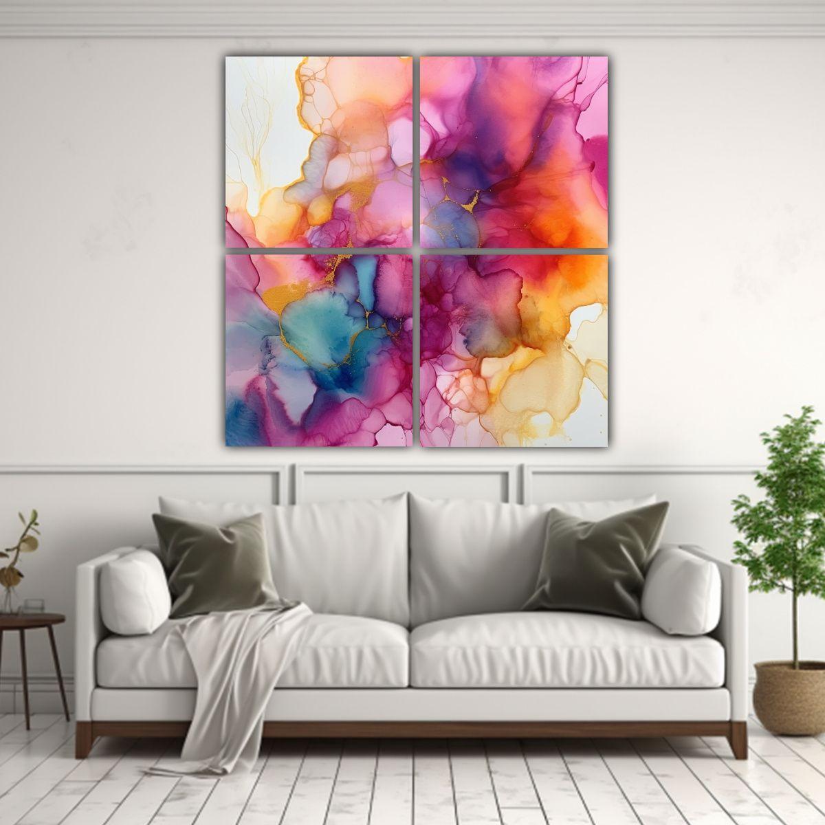 Pintura Abstracta Con Alcohol En Bastidor: 4 200x200 Cm-2
