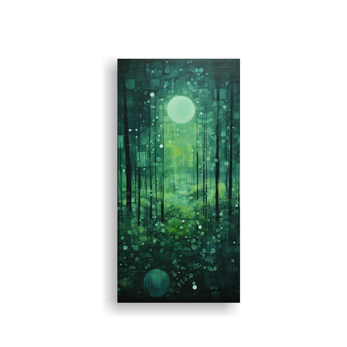 Cuadro Abstracto De Bosque En Verde 20x40cm-0