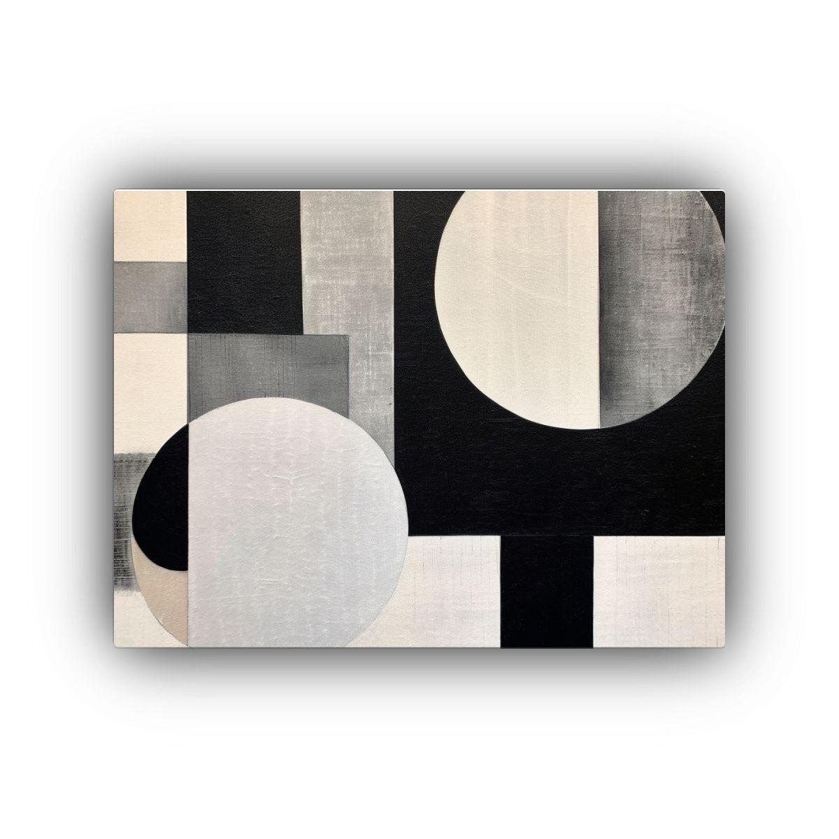 Cuadro Abstracto Geométrico Para Decoración Minimalista. 50x40cm-0