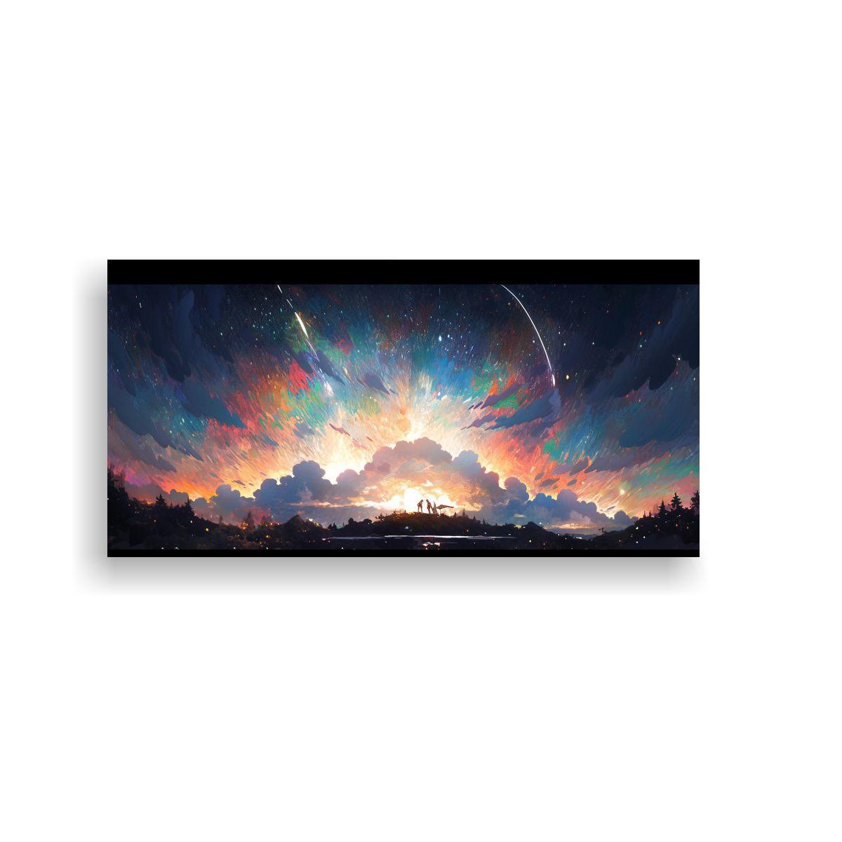 Pintura Decorativa De Lienzo Luminoso: Noche 60x30cm-0
