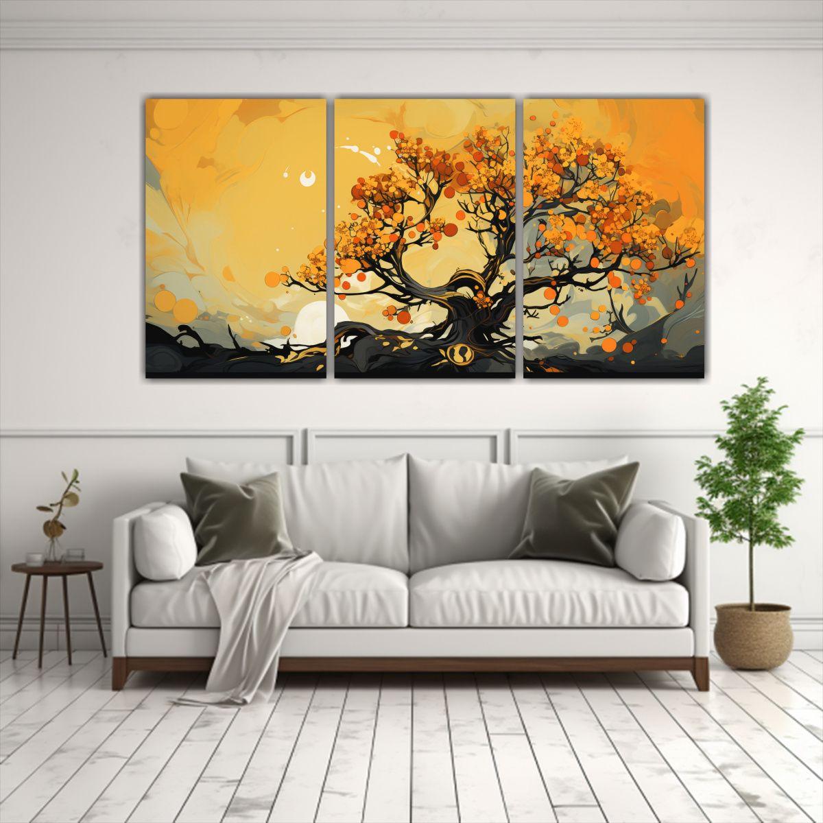 Pinturas Decorativas De Tres Canvas Horizontal 240x120 Cm-2