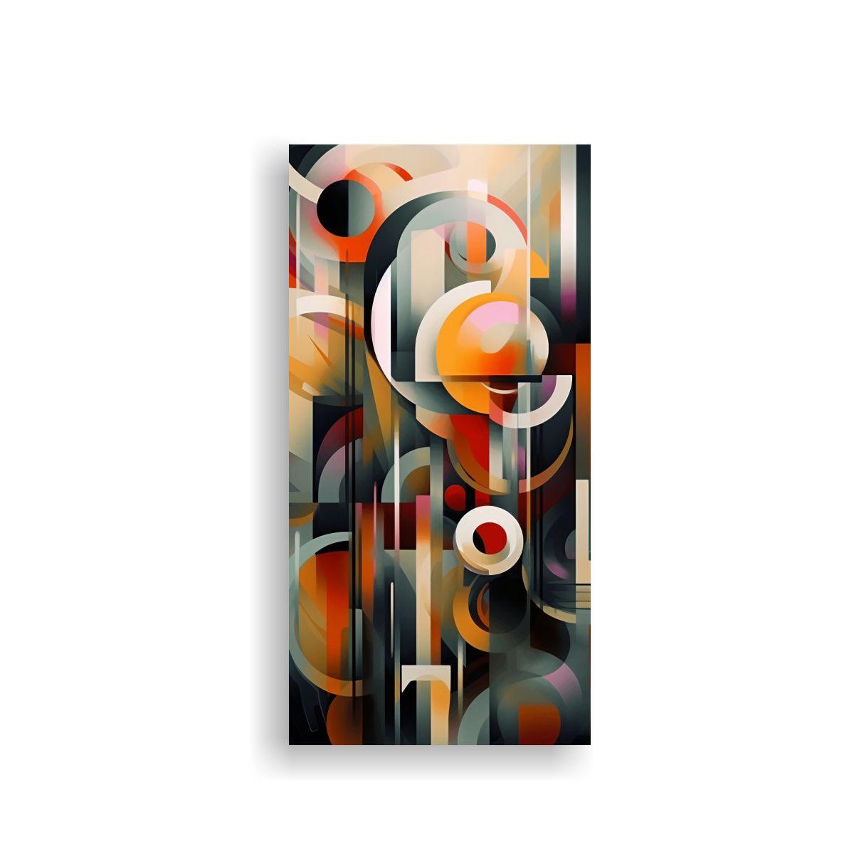 Tela En Bastidor Salón De Arte Abstracto En Rojo  50x100cm-0