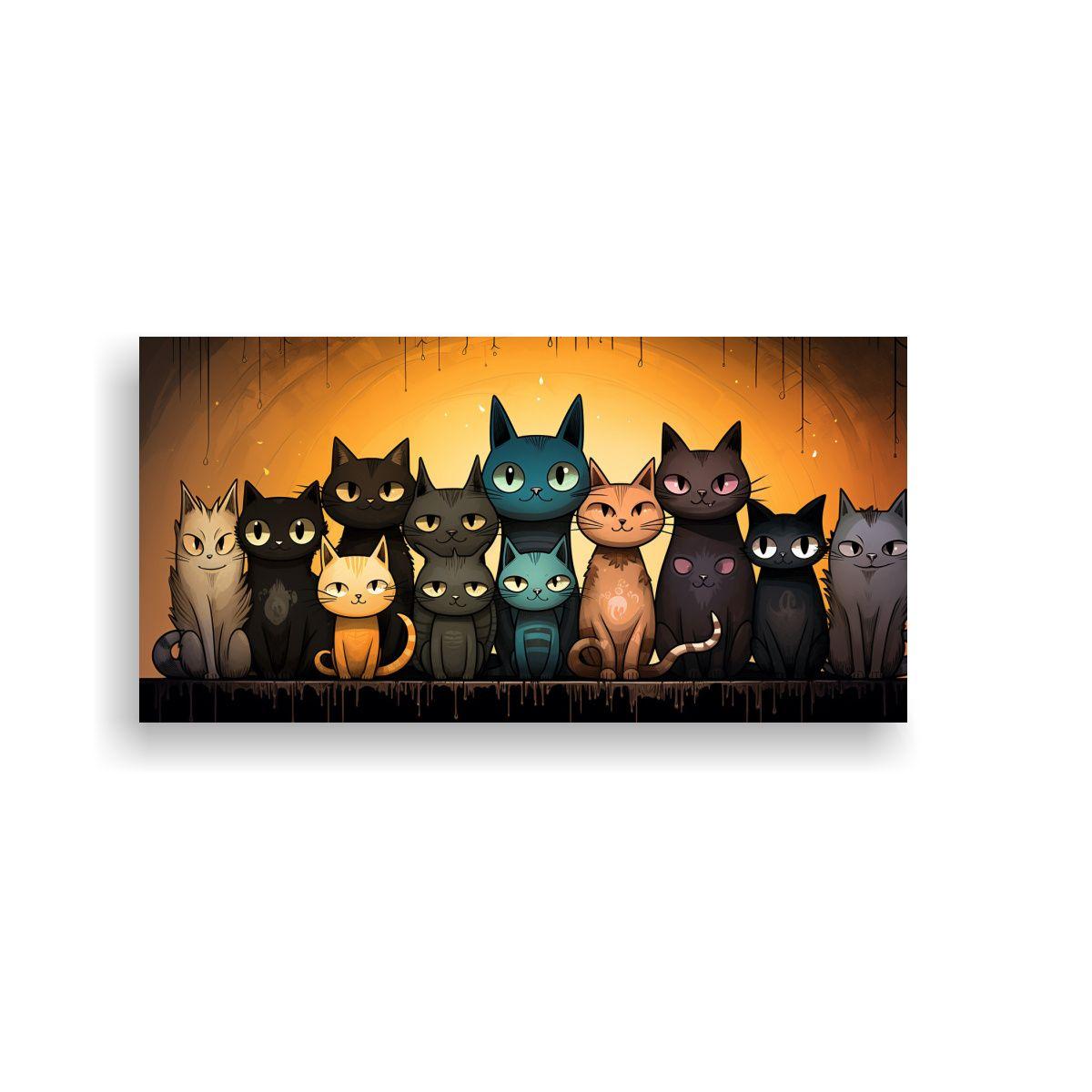 Pinturas De Decoración Con Gatos De Colores 100x50cm-0