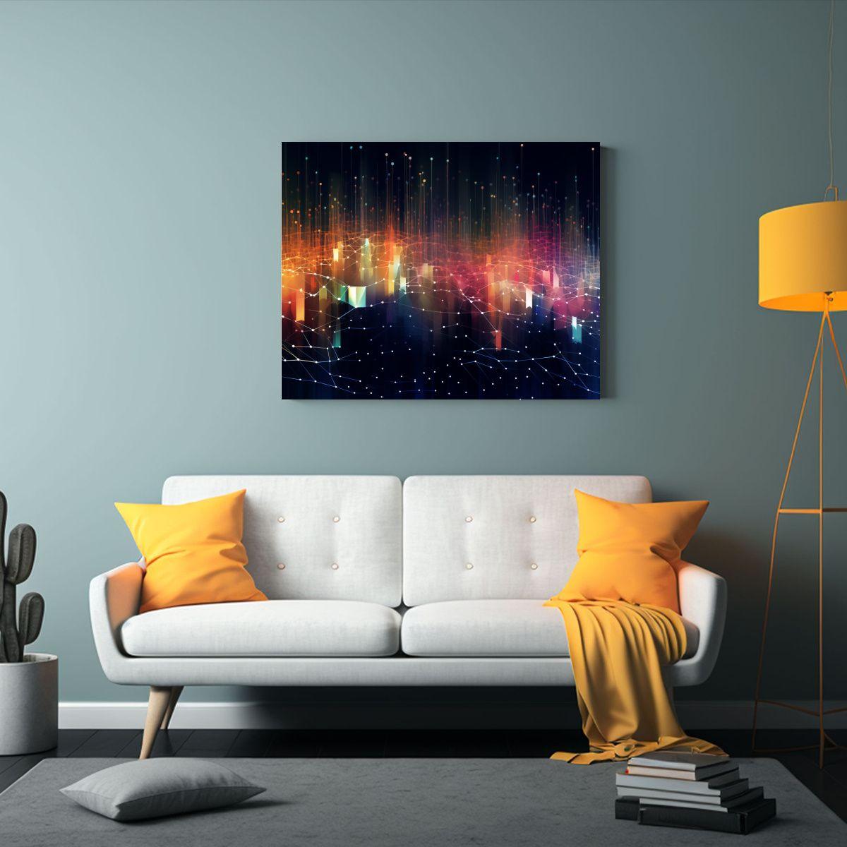 Cuadro Abstracto De Digitalización Con Colores 50x40cm-2