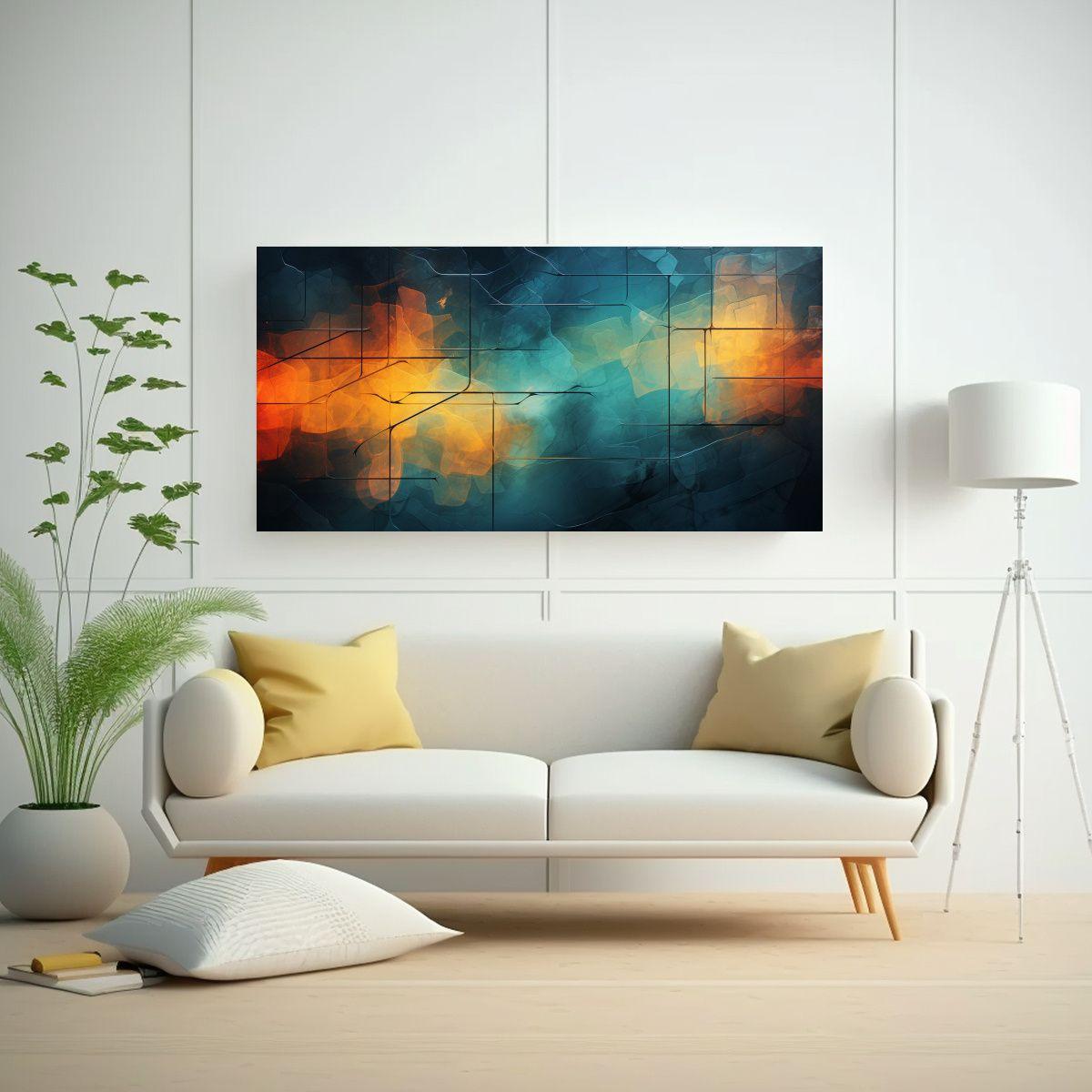 Pintura De Pared Abstracta Brillante En Colores 60x30cm-2