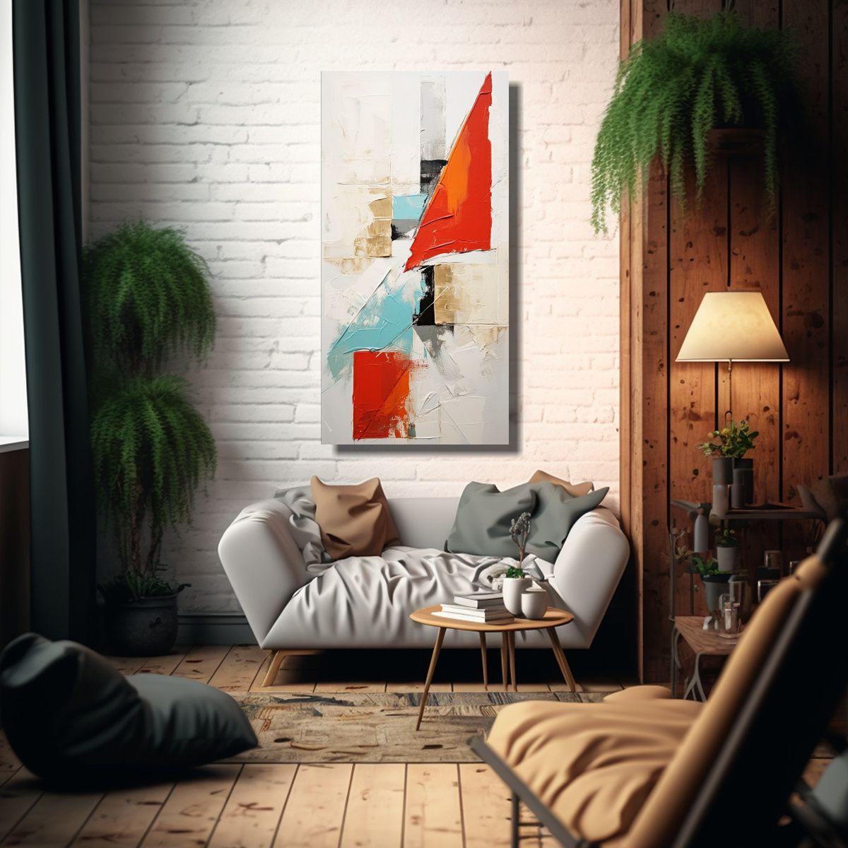 Cuadro Decorativo Abstracto Minimalista Estilo 80x160cm-2