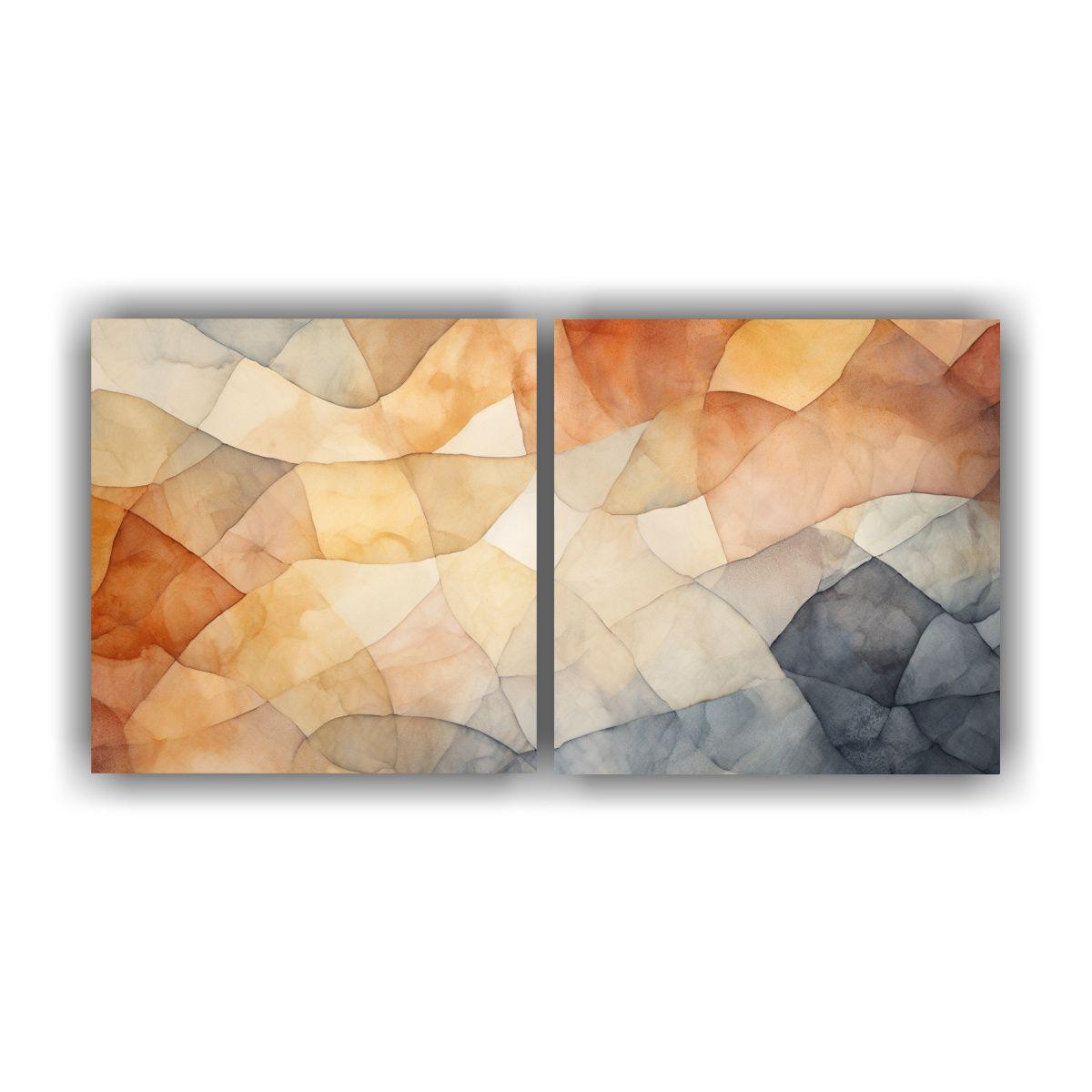 Set 2 Cuadros Pared Representación Abstracta 120x60 Cm-0