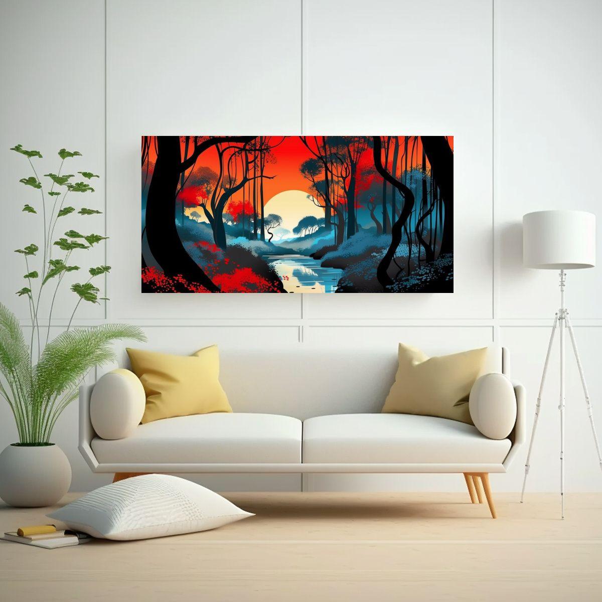 Cuadro Creativo Estilo Eyvind Earle Para 140x70cm-2