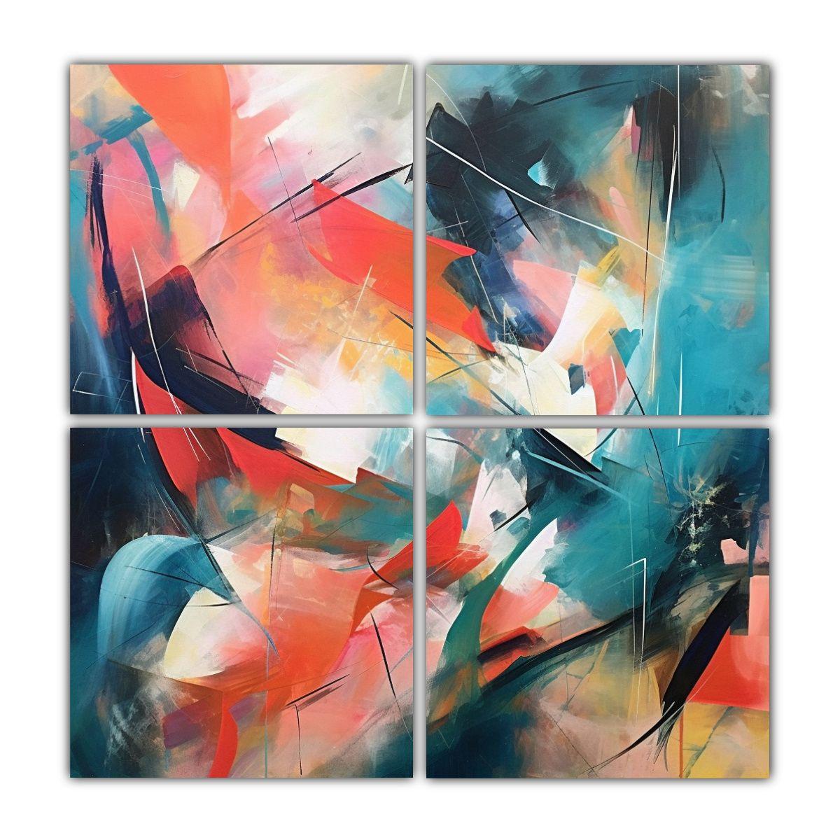 Cuadros Composición Abstractos Para Decoración 120x120 Cm-0