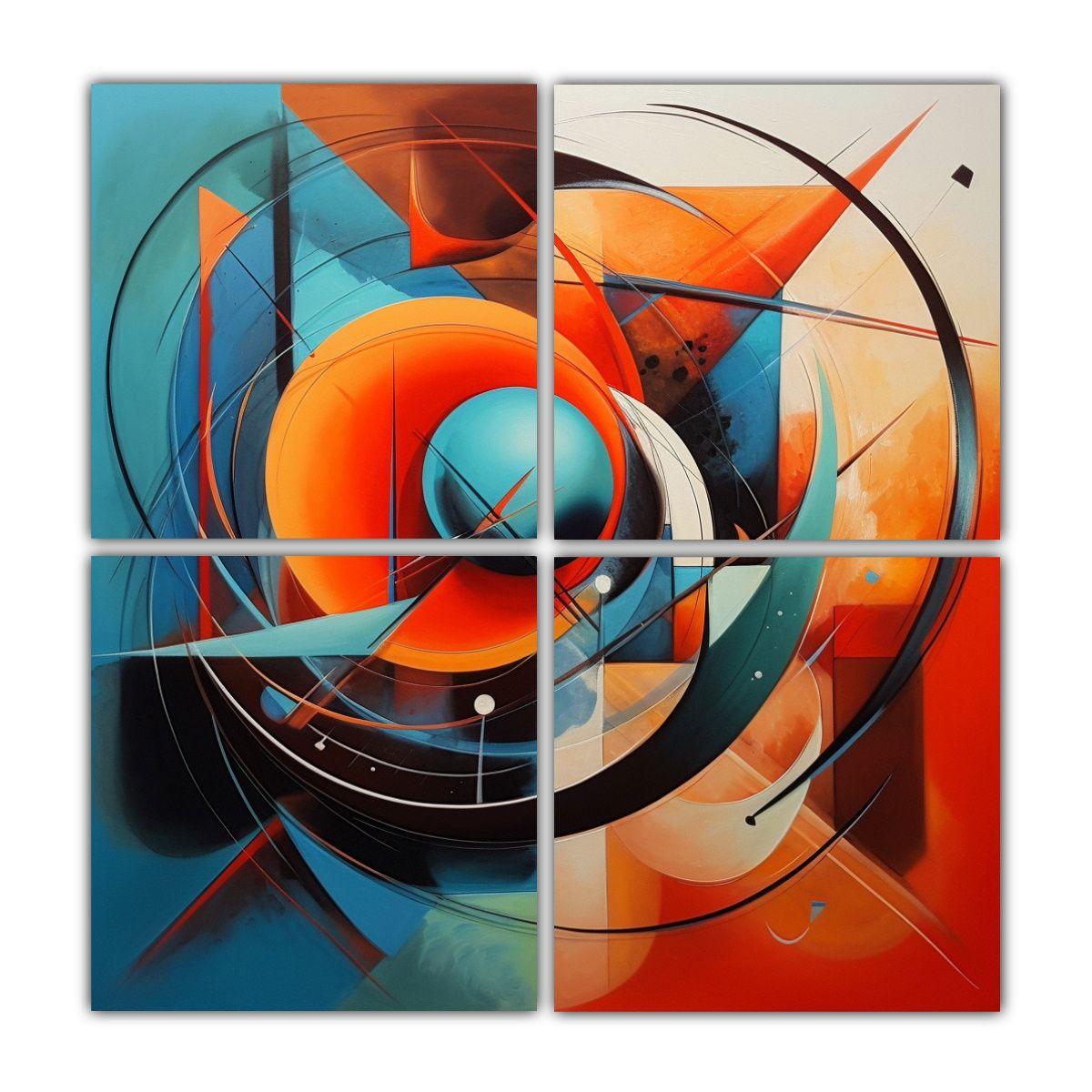 Pinturas Abstractas Modernas De Serpiente 60x60 Cm-0