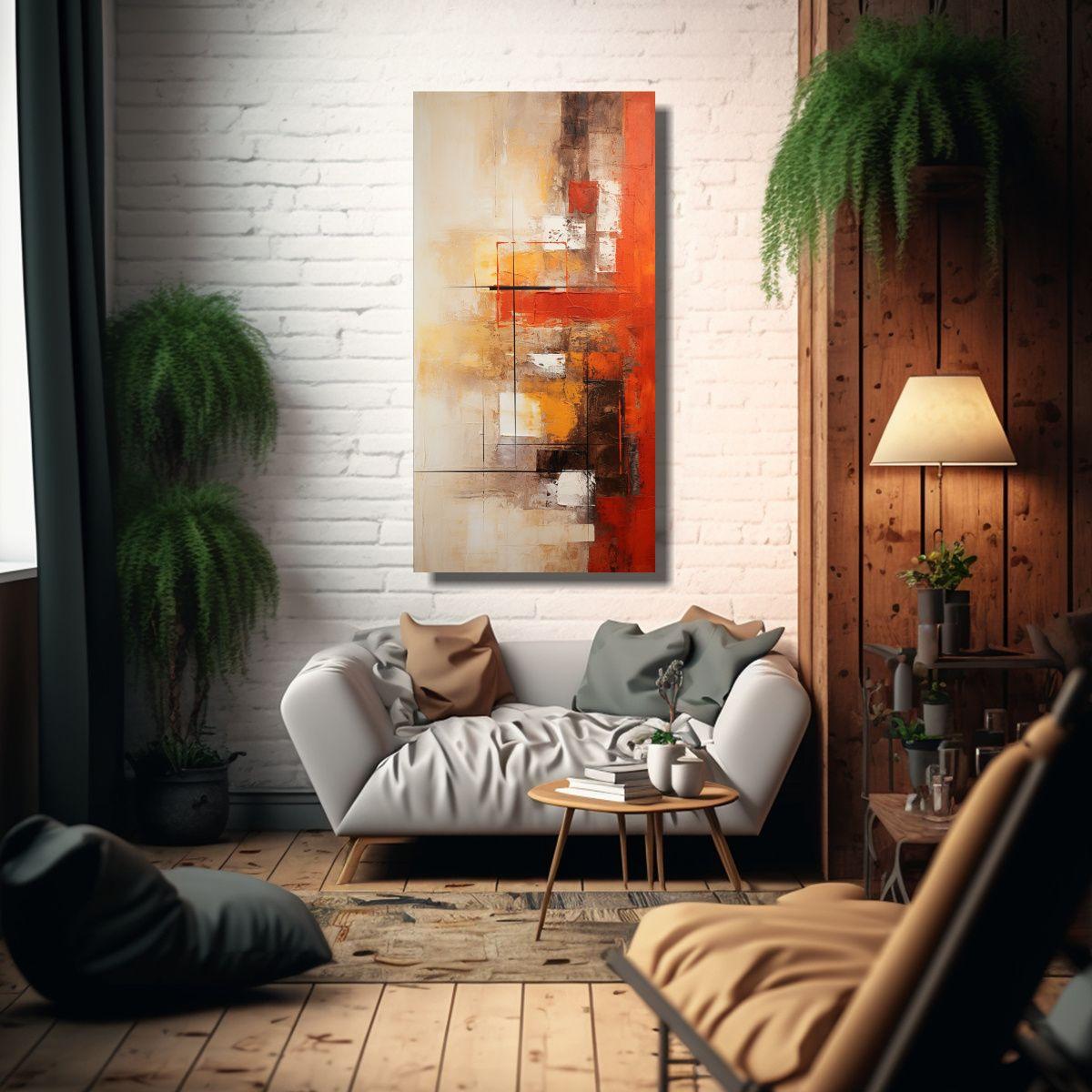 Cuadro Abstracto Luminoso De Lienzo Rectangular 80x160cm-2