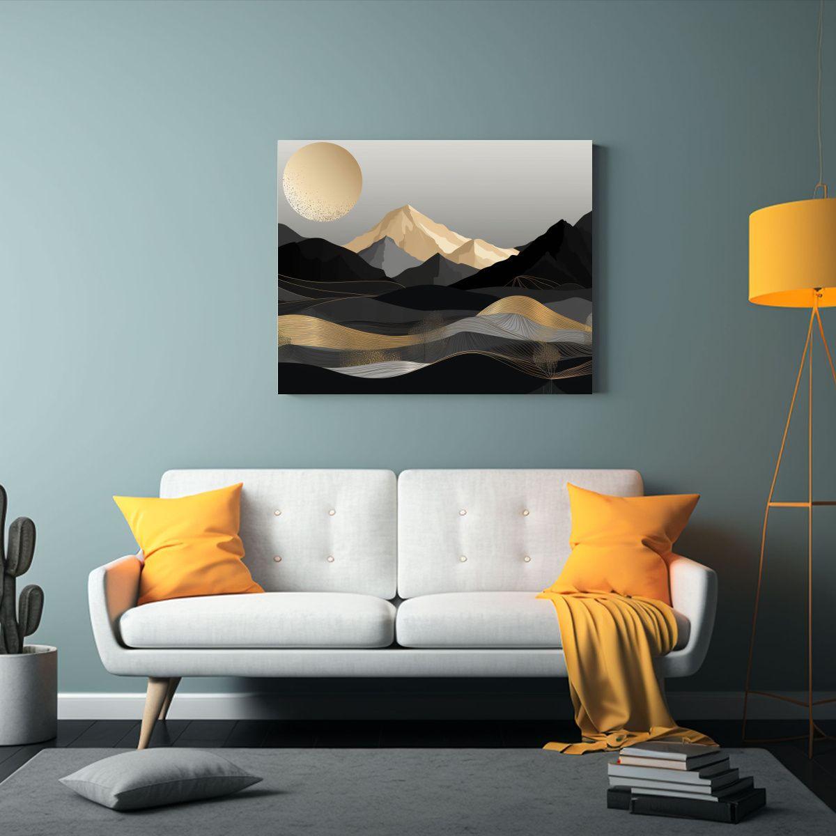 Cuadro Minimalista De Montaña: Composición 75x50cm-2