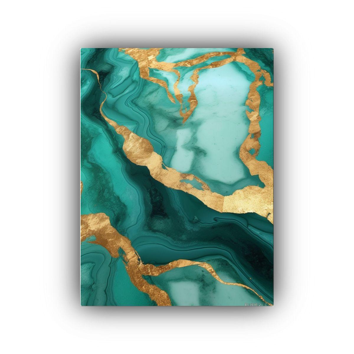 Pintura Mural Movimiento Intenso Mármol Dorado 40x50cm-0