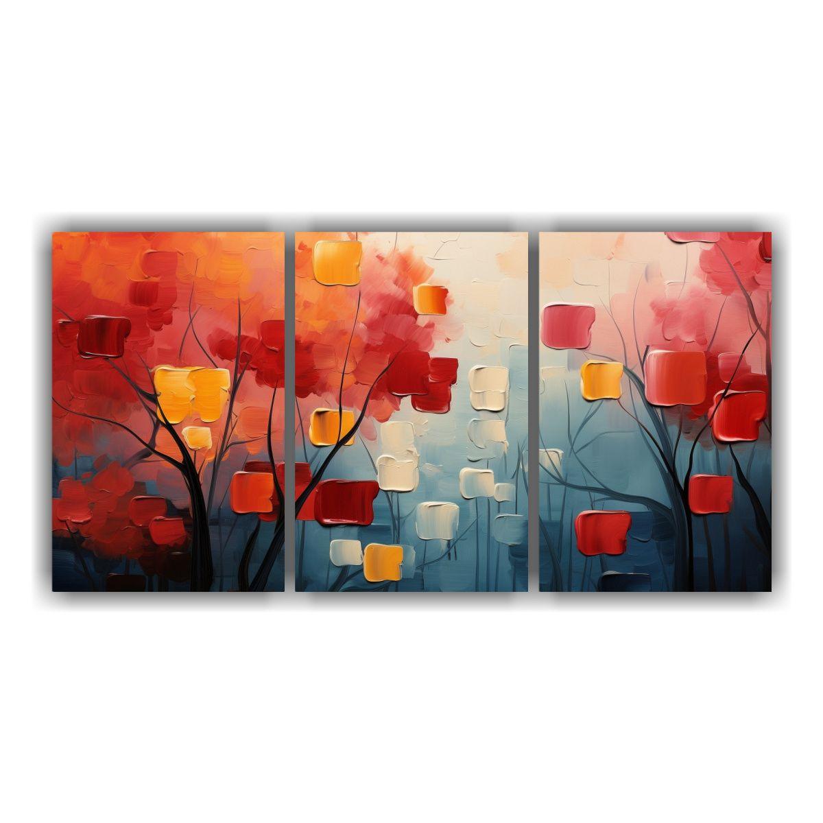Pintura Decorativa Abstracta Bosque De Tres Artes 60x30 Cm-0