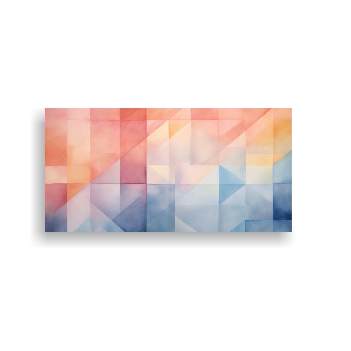 Pinturas Abstractas Geométricas En Tonos Suaves 120x60 Cm-0