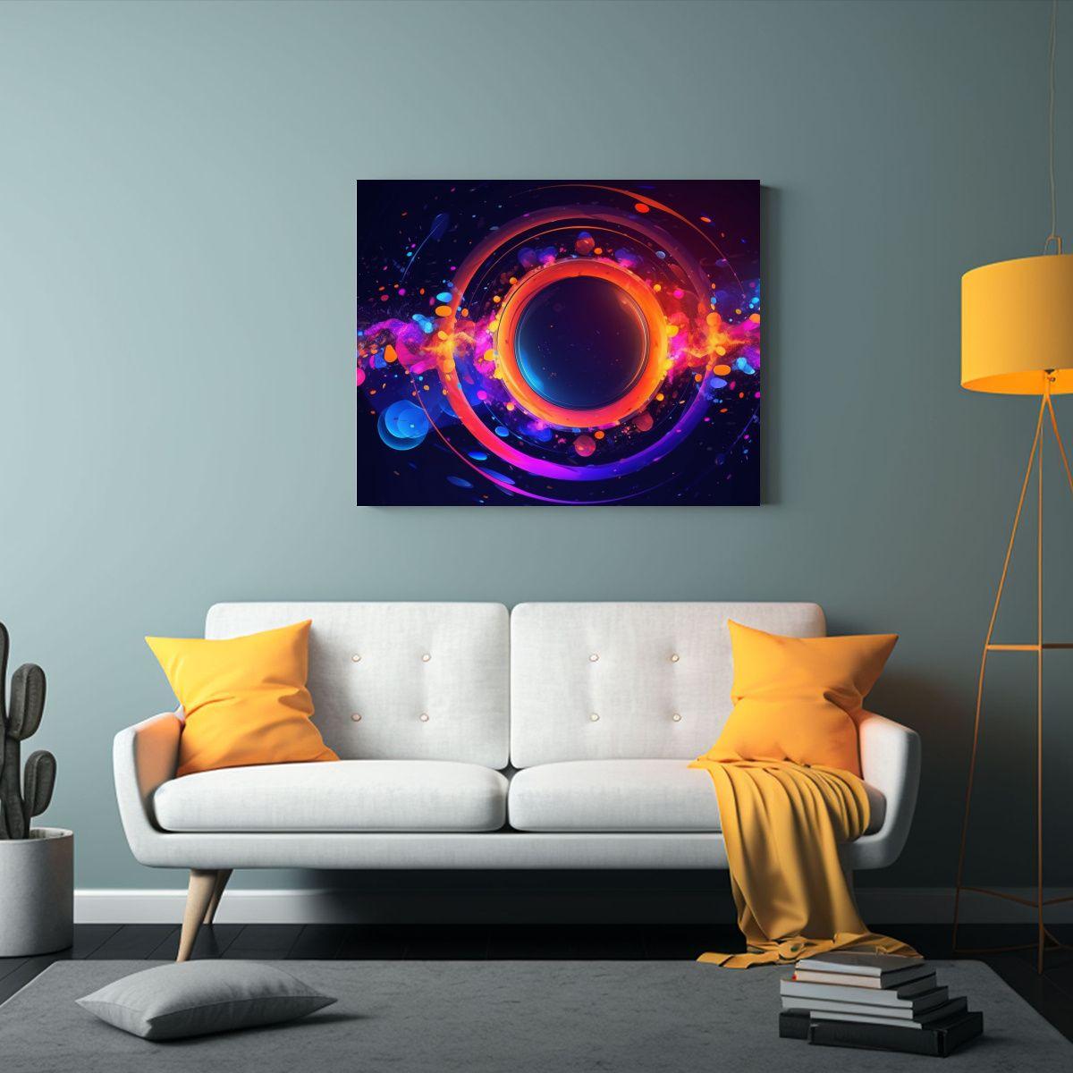Fondo Plano Cósmico Circular Vibrante Con Estética Abstrac 45x30cm-2