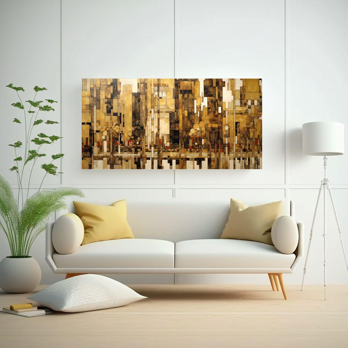 Pintura Decorativa Estilo Mondrian Con Influencia 140x70cm-2