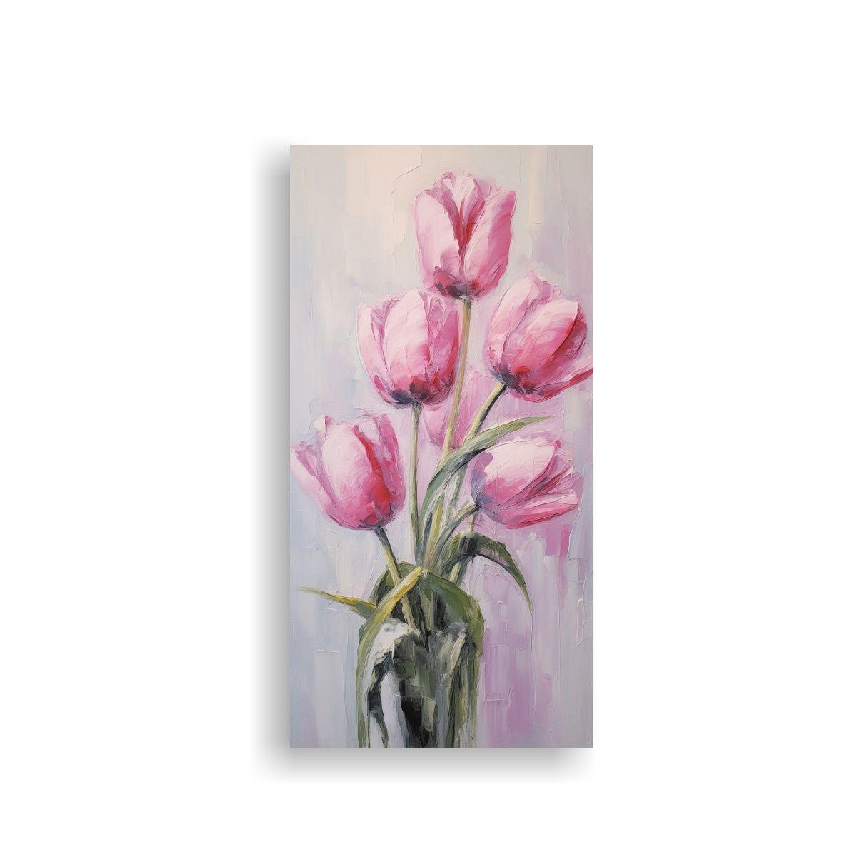 Arte De Pared Perspectiva A Pink TULIPS Estilo 60x120cm-0