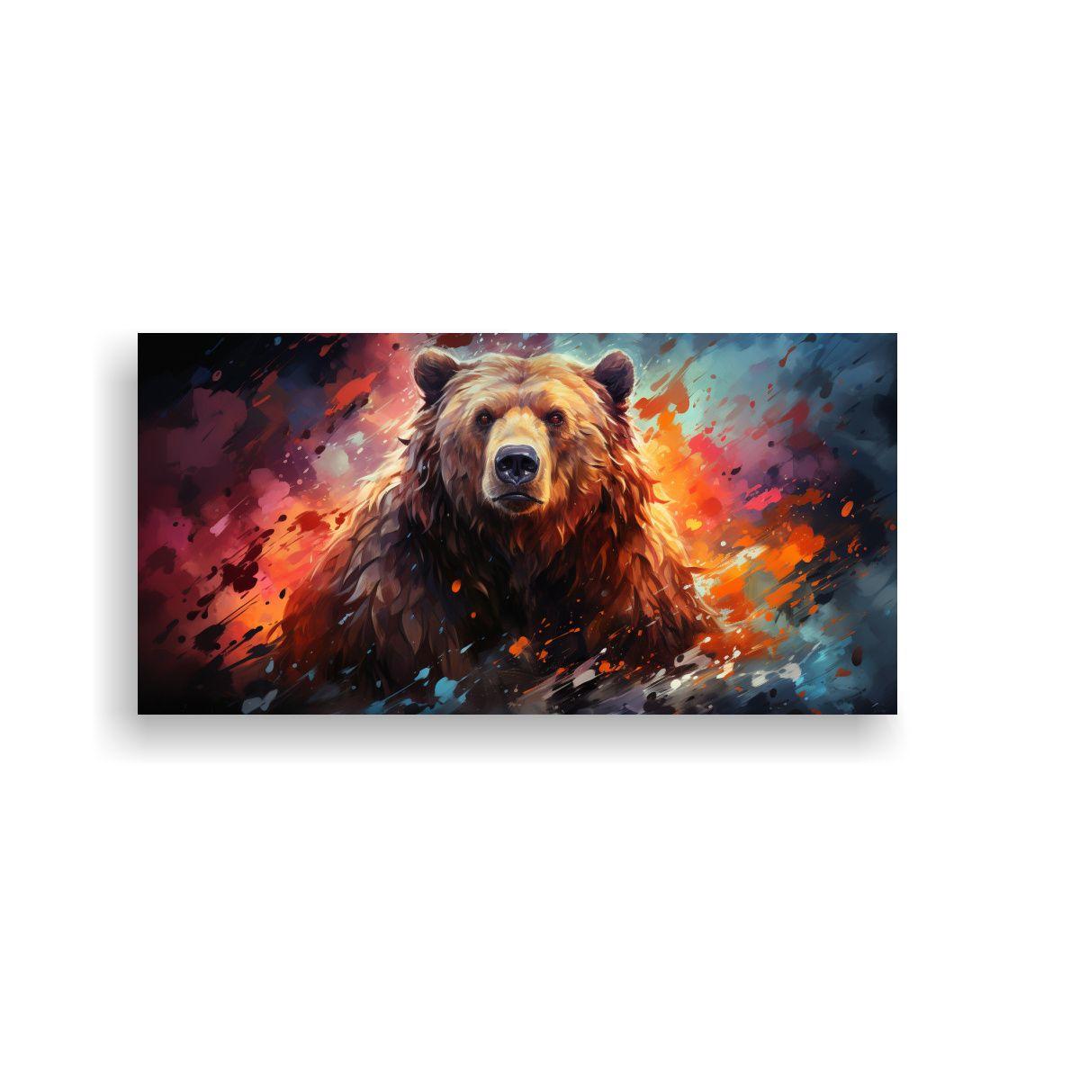 Pintura Acuarela Temática Oso En Movimiento: 160x80cm-0